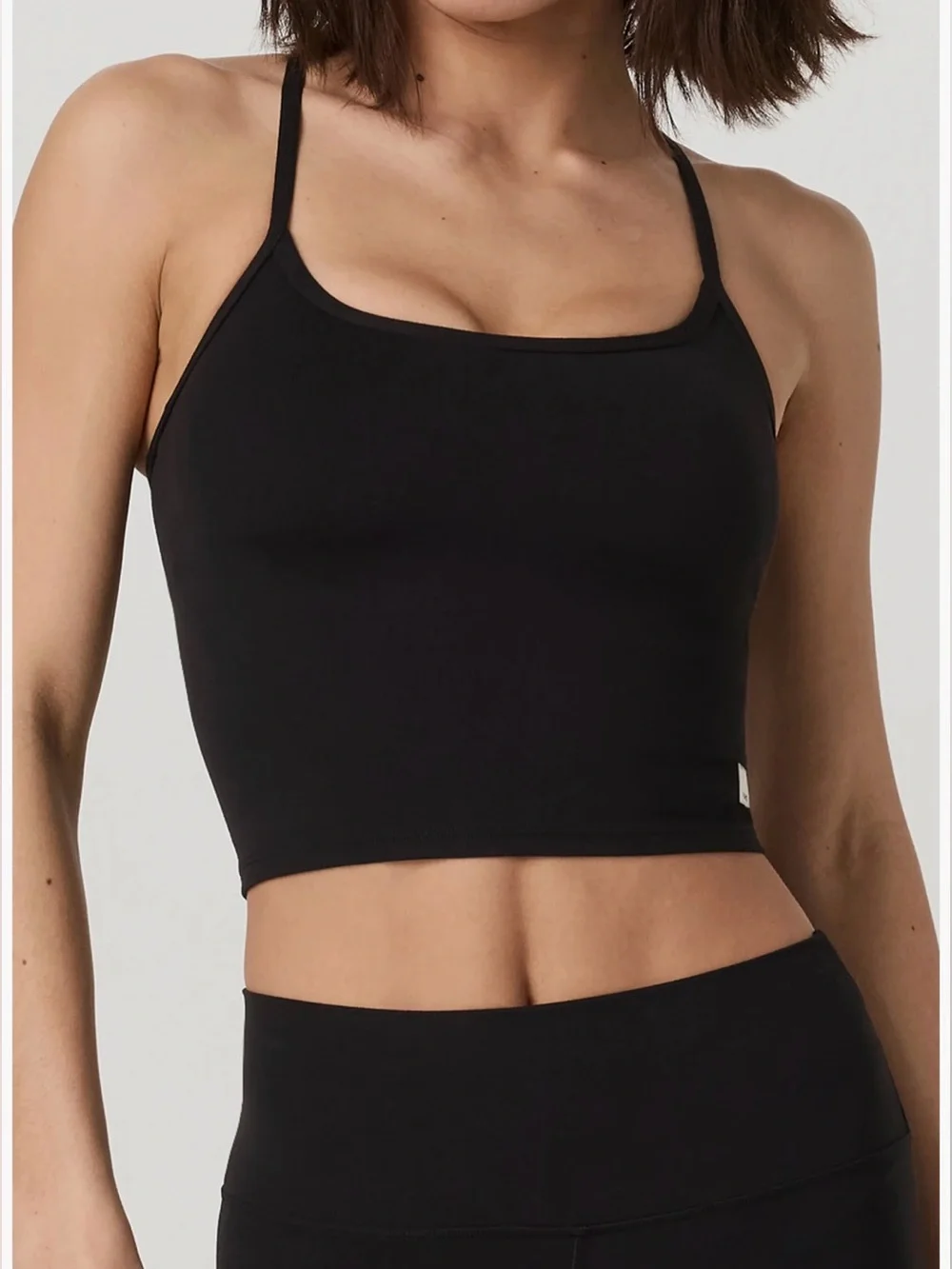 Vuori AllTheFeels Crop Performance Black Camisole size Large